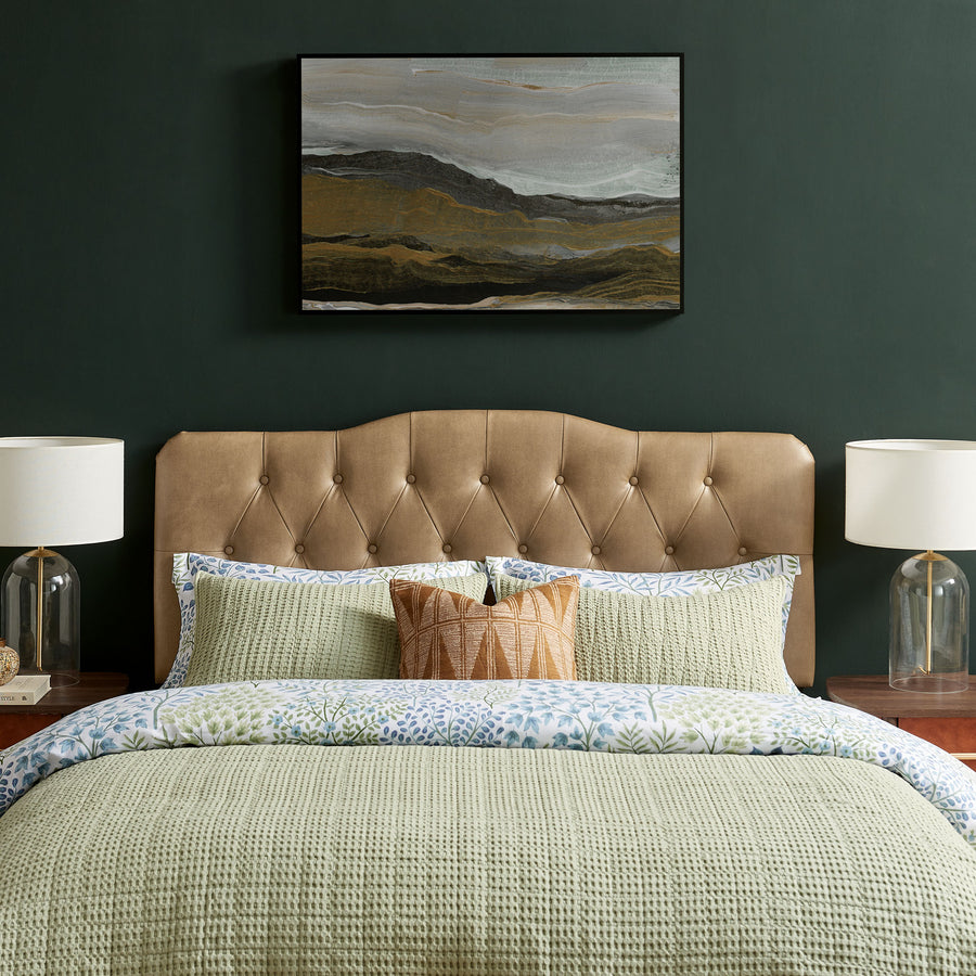 Sage Vegan Leather Full Headboard in Toast