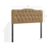 Sage Vegan Leather Full Headboard in Toast