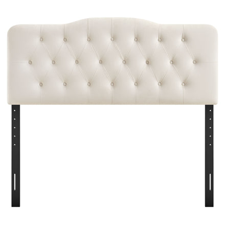 Annabel Stain-Resistant Performance Velvet Queen Headboard in Alabaster