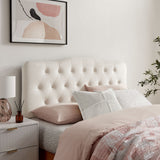 Sage Stain-Resistant Performance Velvet Queen Headboard in Alabaster