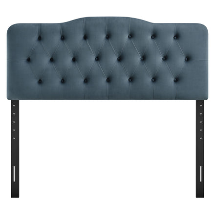 Annabel Stain-Resistant Performance Velvet Queen Headboard in Cadet Blue