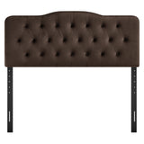 Sage Stain-Resistant Performance Velvet Queen Headboard in Chocolate Brown