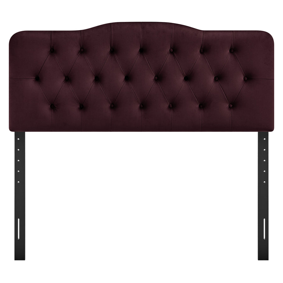 Sage Stain-Resistant Performance Velvet Queen Headboard in Mulberry