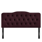 Sage Stain-Resistant Performance Velvet Queen Headboard in Mulberry