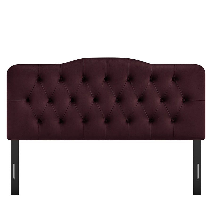 Sage Stain-Resistant Performance Velvet Queen Headboard in Mulberry