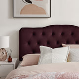 Sage Stain-Resistant Performance Velvet Queen Headboard in Mulberry