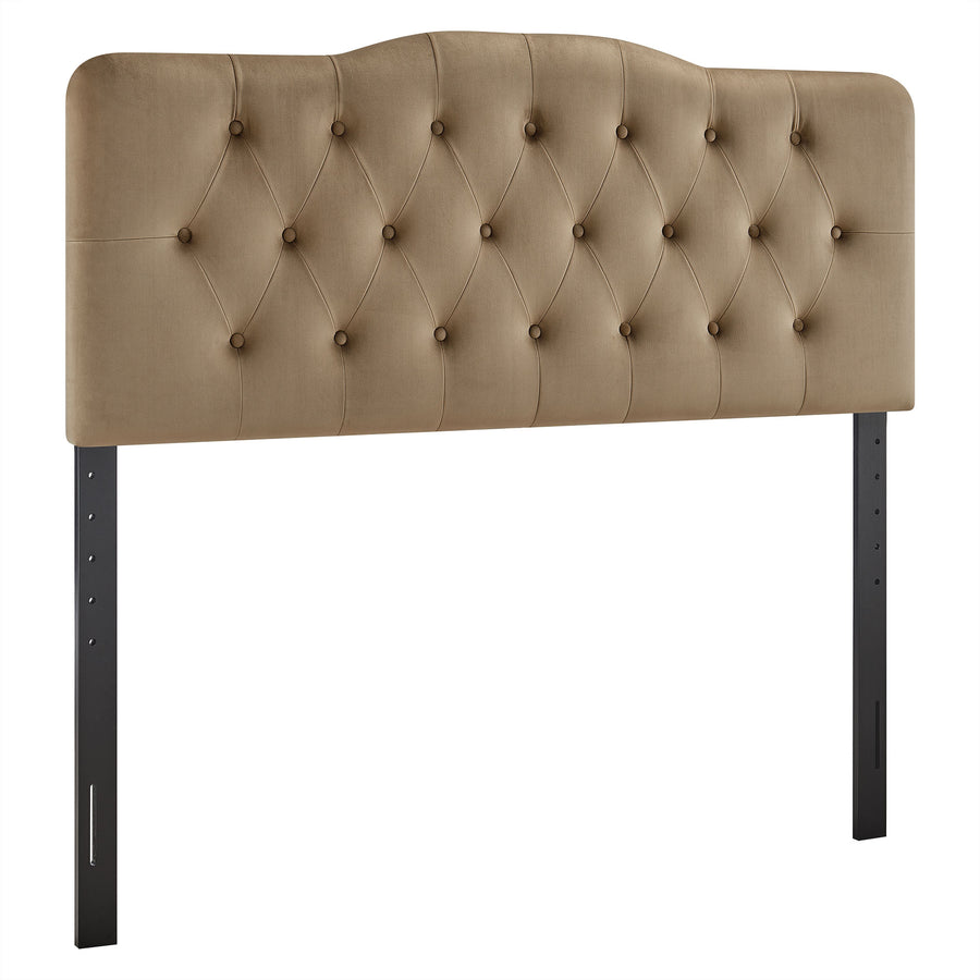 Sage Stain-Resistant Performance Velvet Queen Headboard in Taupe