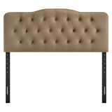 Sage Stain-Resistant Performance Velvet Queen Headboard in Taupe