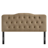 Sage Stain-Resistant Performance Velvet Queen Headboard in Taupe