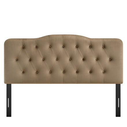 Annabel Stain-Resistant Performance Velvet Queen Headboard in Taupe