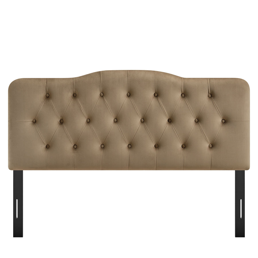 Sage Stain-Resistant Performance Velvet Queen Headboard in Taupe