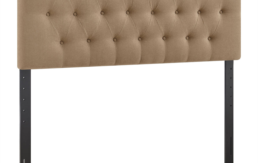 Sage Premium Linen Blend Queen Headboard in Almond