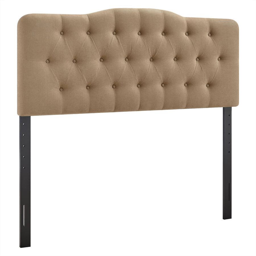 Sage Premium Linen Blend Queen Headboard in Almond