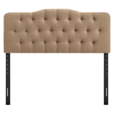 Sage Premium Linen Blend Queen Headboard in Almond