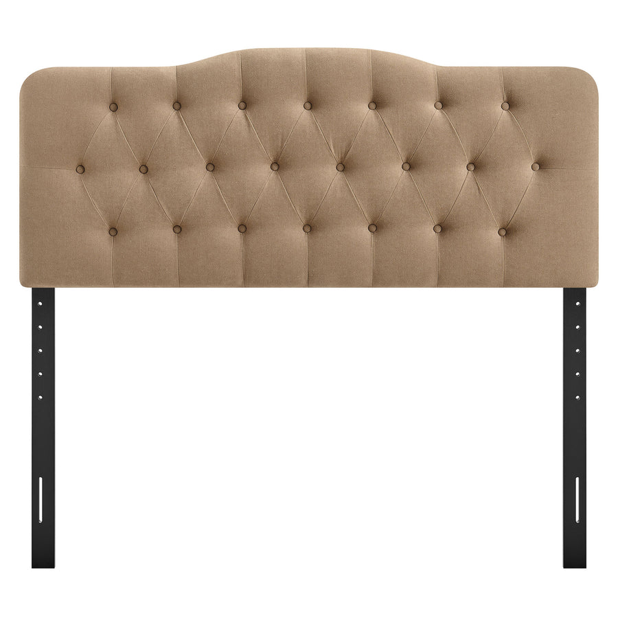 Sage Premium Linen Blend Queen Headboard in Almond