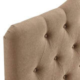 Sage Premium Linen Blend Queen Headboard in Almond