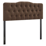 Sage Premium Linen Blend Queen Headboard in Cocoa