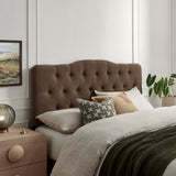 Sage Premium Linen Blend Queen Headboard in Cocoa