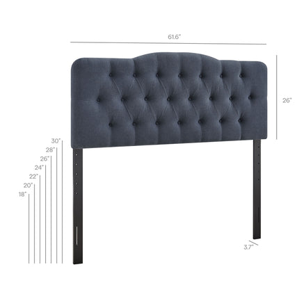 Annabel Premium Linen Blend Queen Headboard in Denim