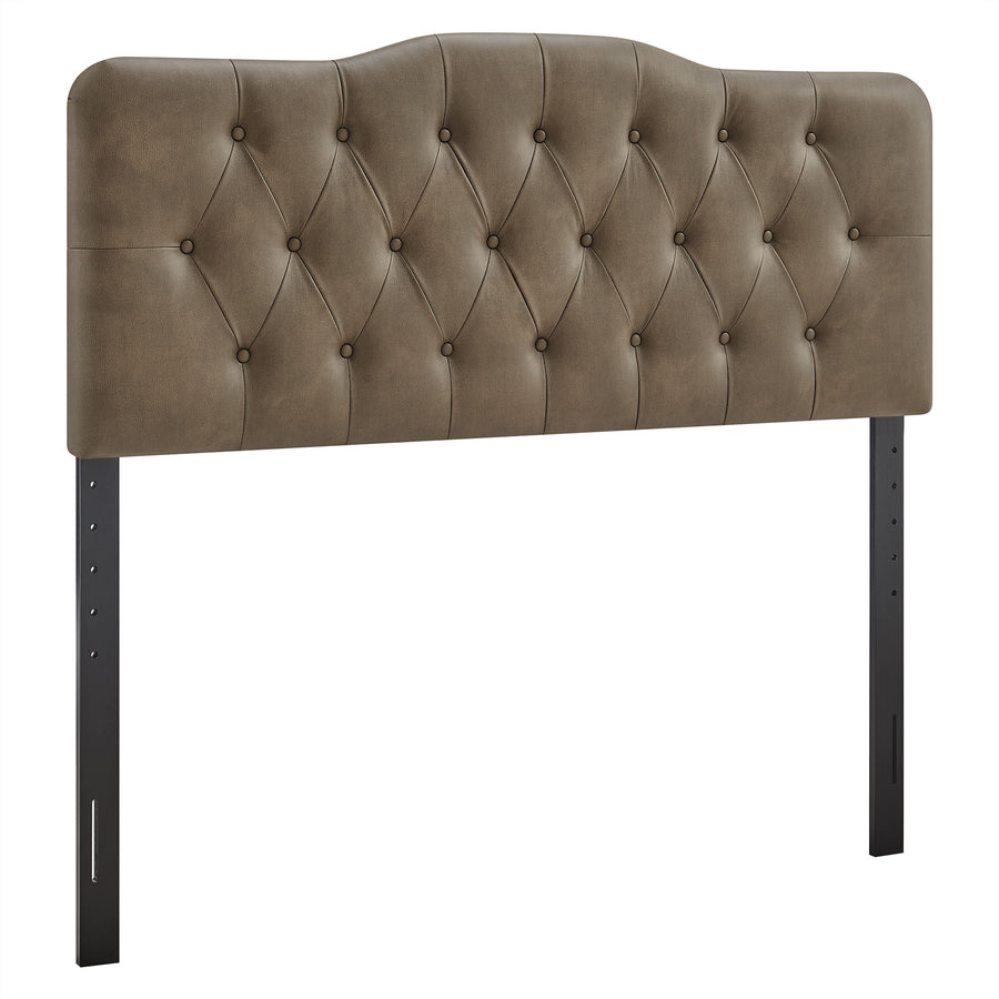 Sage Faux Leather Queen Headboard in Mushroom