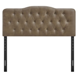 Sage Faux Leather Queen Headboard in Mushroom