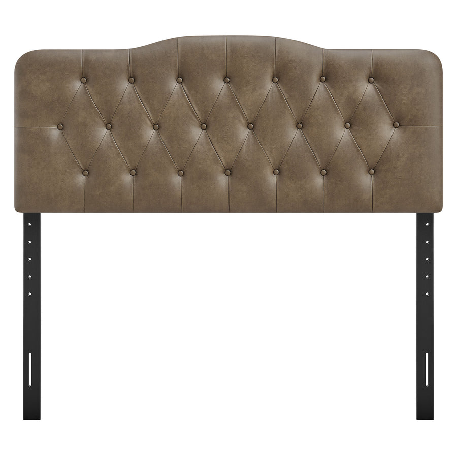 Sage Faux Leather Queen Headboard in Mushroom