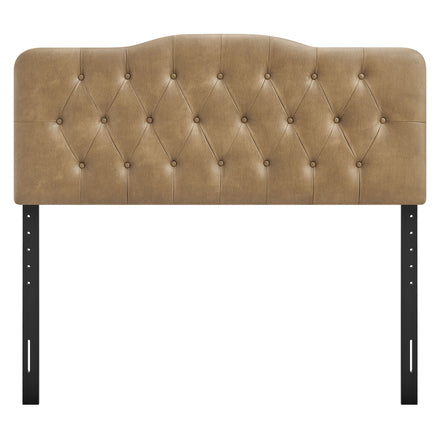 Annabel Faux Leather Queen Headboard in Toast