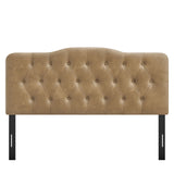 Sage Faux Leather Queen Headboard in Toast