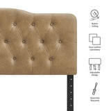 Sage Faux Leather Queen Headboard in Toast