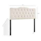 Sage Stain-Resistant Performance Velvet King Headboard in Alabaster