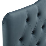 Sage Stain-Resistant Performance Velvet King Headboard in Cadet Blue