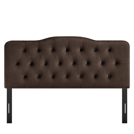 Annabel Stain-Resistant Performance Velvet King Headboard in Chocolate Brown