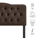 Sage Stain-Resistant Performance Velvet King Headboard in Chocolate Brown