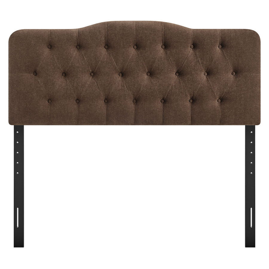 Sage Premium Linen Blend King Headboard in Cocoa