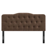 Sage Premium Linen Blend King Headboard in Cocoa