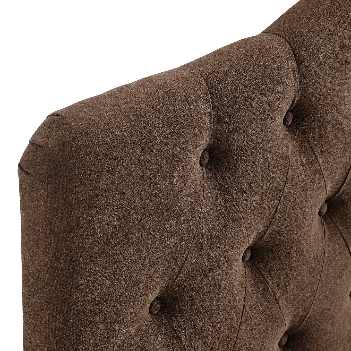 Sage Premium Linen Blend King Headboard in Cocoa