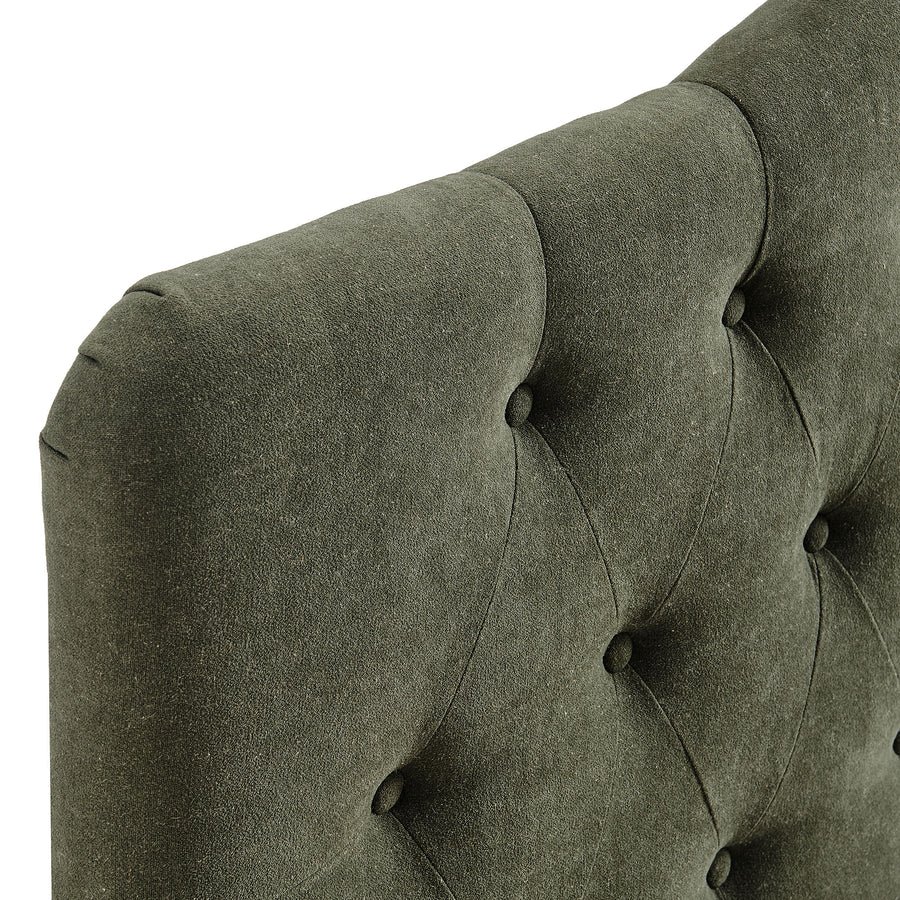Sage Premium Linen Blend King Headboard in Sage
