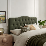 Sage Premium Linen Blend King Headboard in Sage