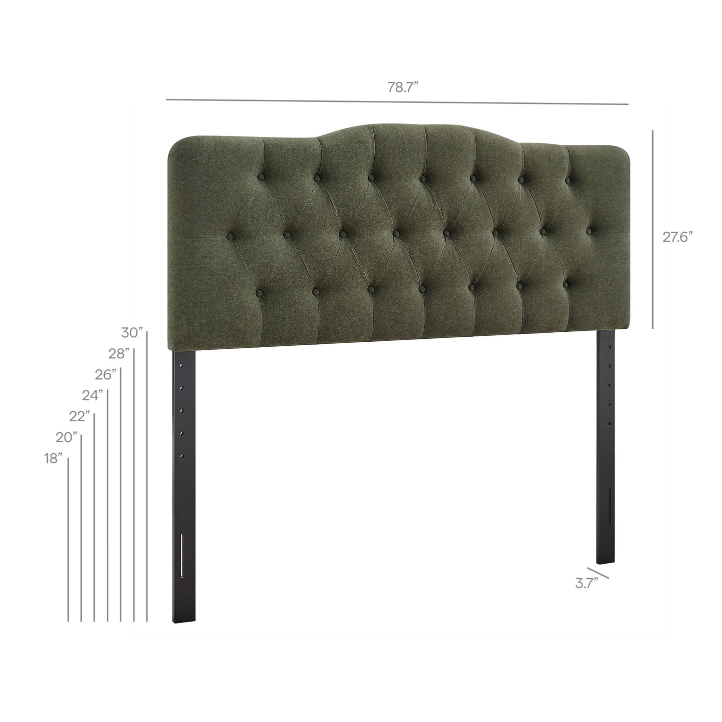 Sage Premium Linen Blend King Headboard in Sage