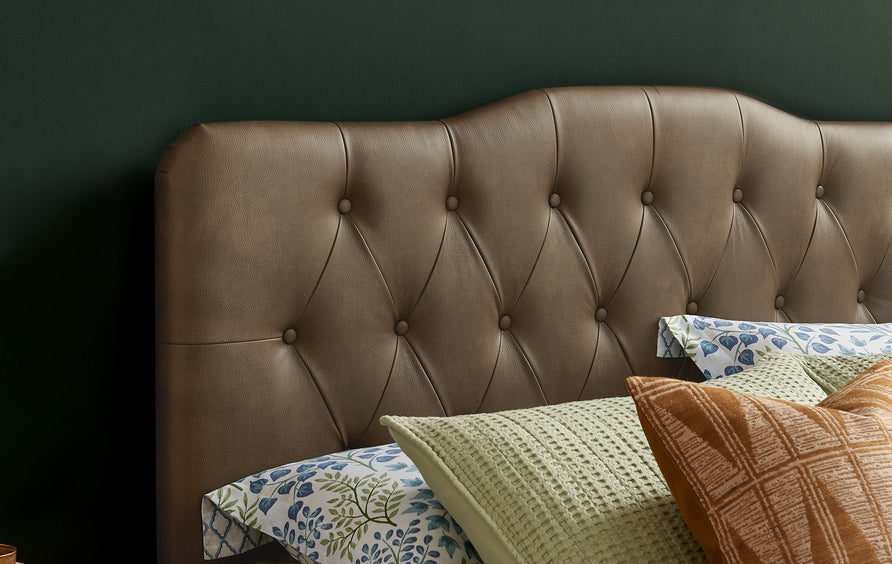 Sage Vegan Leather King Headboard in Mushroom