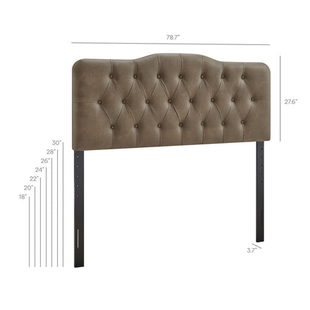 Annabel Vegan Leather King Headboard in Mushroom