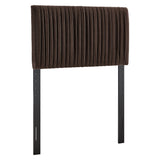 Mira Stain-Resistant Performance Velvet Twin Headboard in Chocolate Brown