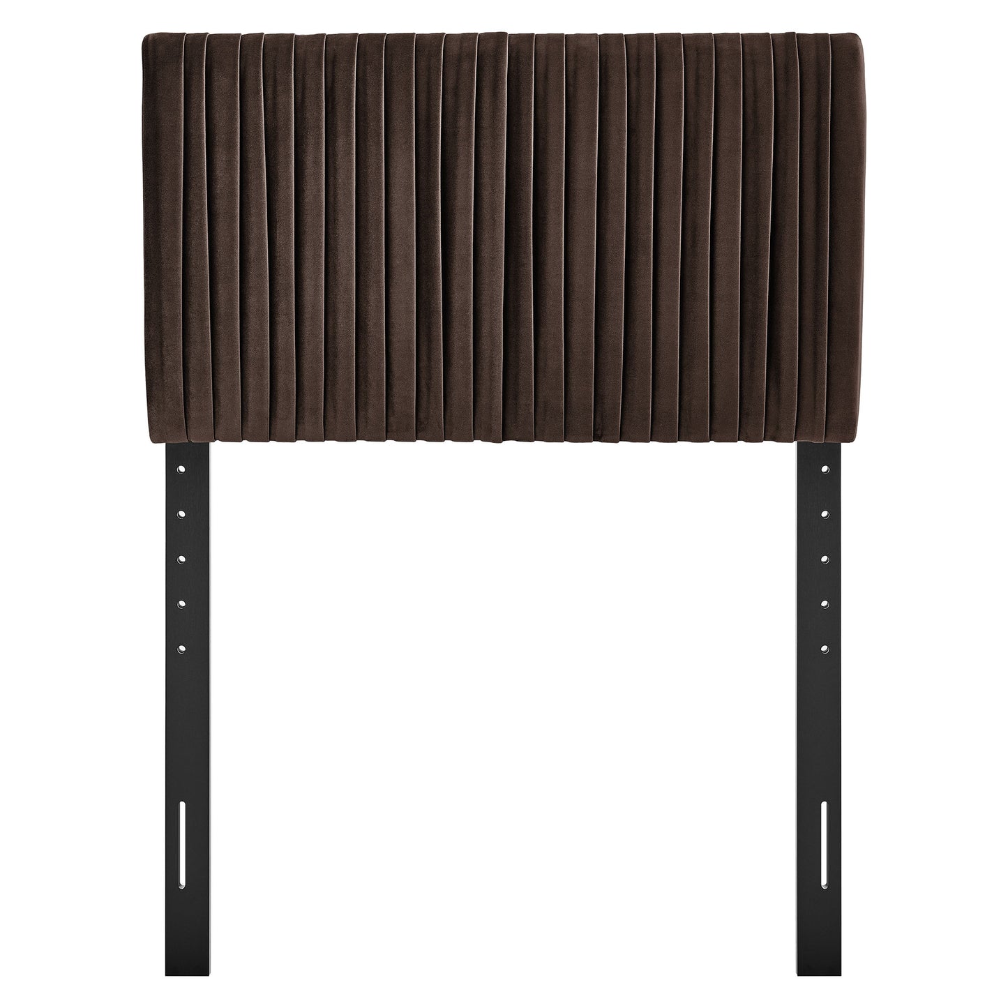 Mira Stain-Resistant Performance Velvet Twin Headboard in Chocolate Brown