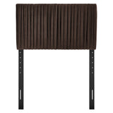 Mira Stain-Resistant Performance Velvet Twin Headboard in Chocolate Brown