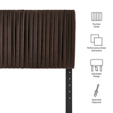 Mira Stain-Resistant Performance Velvet Twin Headboard in Chocolate Brown