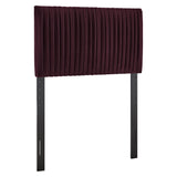 Mira Stain-Resistant Performance Velvet Twin Headboard in Mulberry