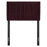 Mira Stain-Resistant Performance Velvet Twin Headboard in Mulberry