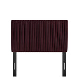 Mira Stain-Resistant Performance Velvet Twin Headboard in Mulberry