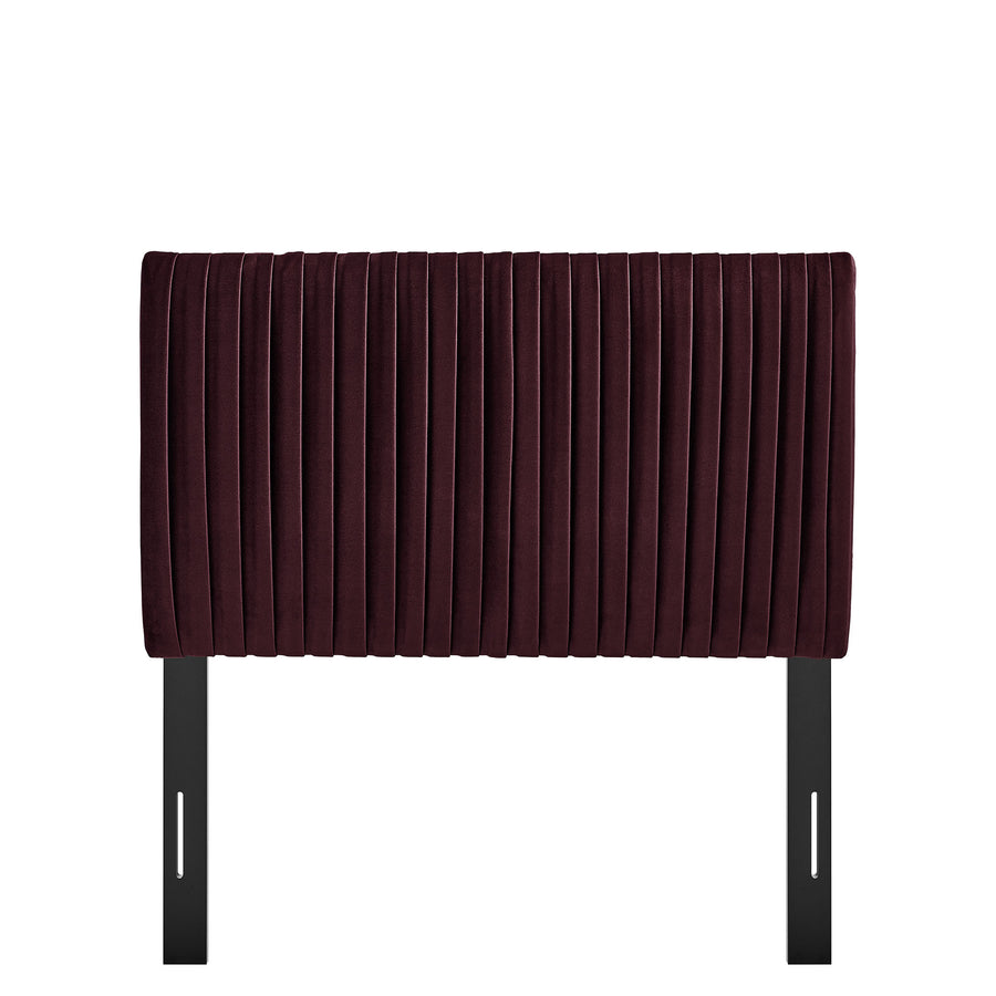 Mira Stain-Resistant Performance Velvet Twin Headboard in Mulberry
