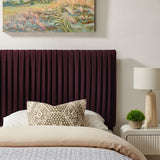 Mira Stain-Resistant Performance Velvet Twin Headboard in Mulberry